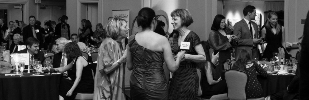 Black and White Image of Guests at Tuxedo Cat Ball 2018