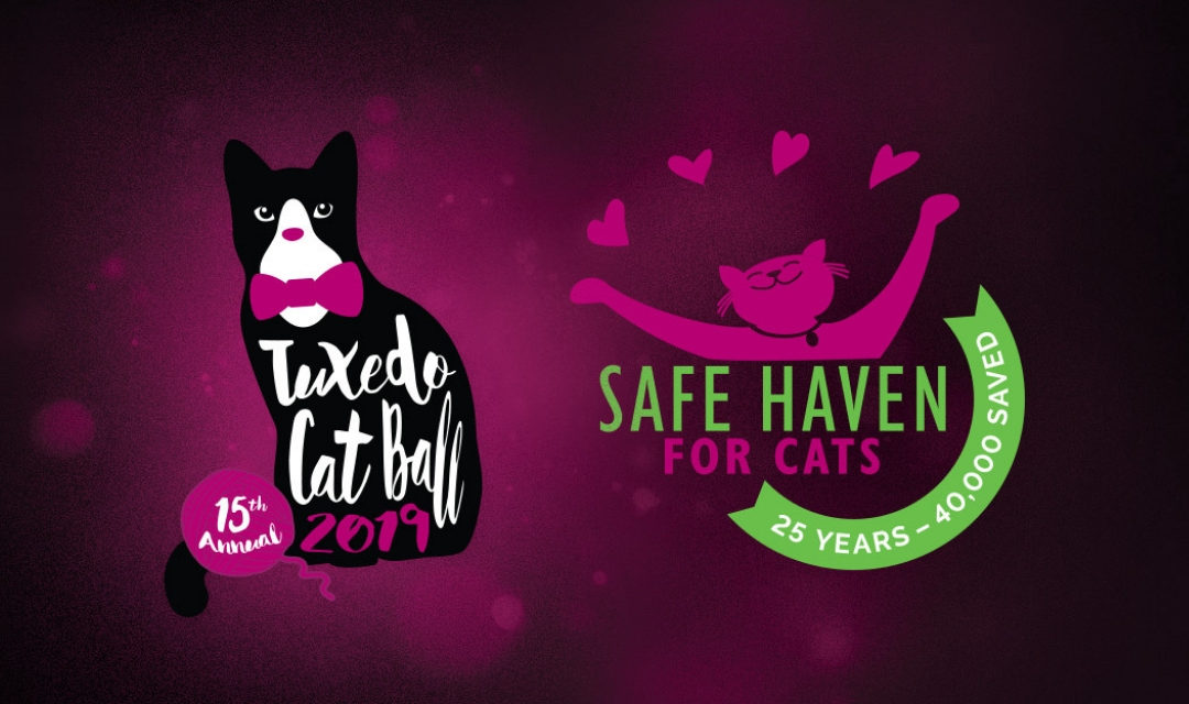 Tuxedo Cat Ball 2019 and SAFE Haven 25th Anniversary Logo